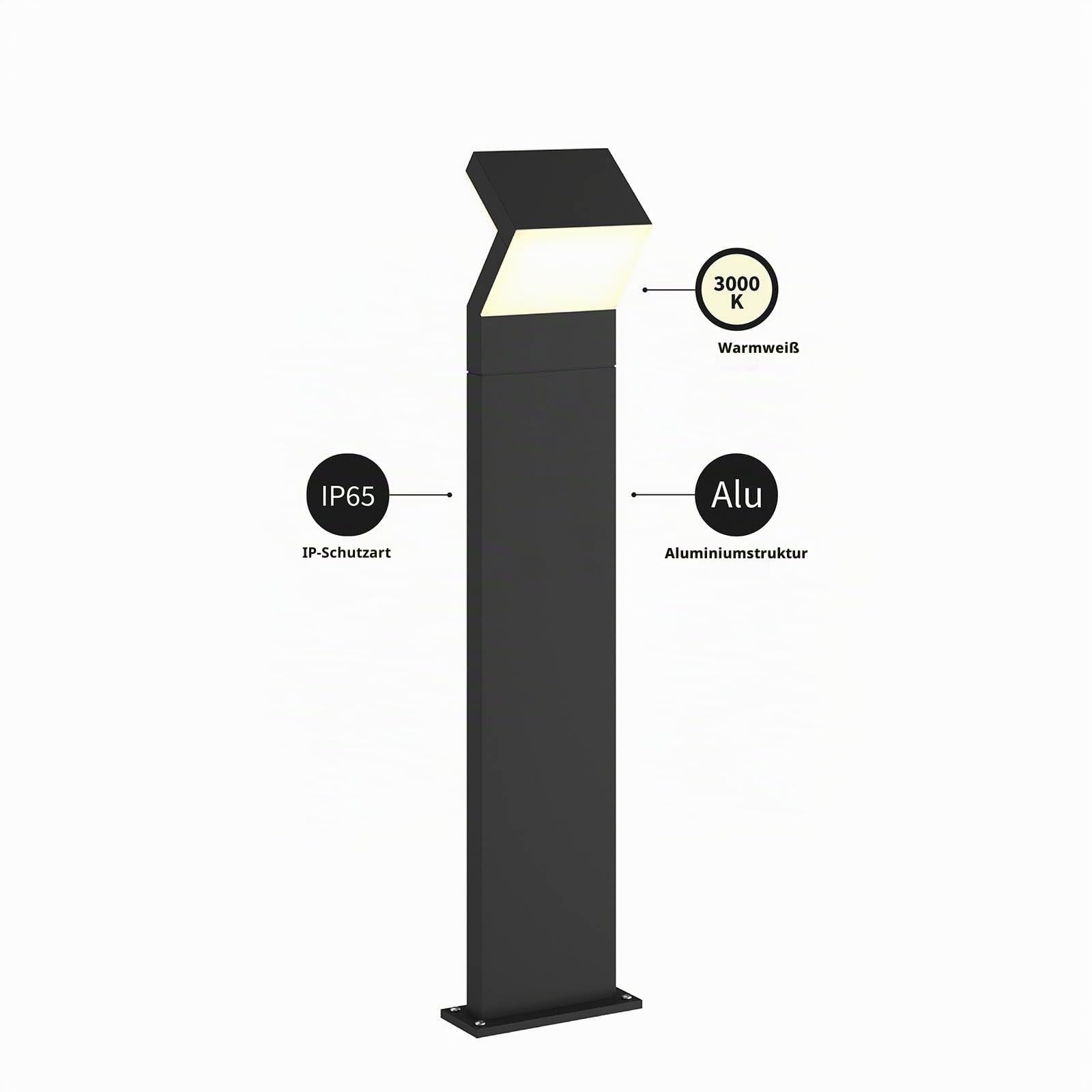 Arcchio LED Außenleuchte Havin (Modern) in Schwarz aus Aluminium (2 flammig,) - Wegeleuchte Pollerleuchte Wegelampe Sockelleuchte
