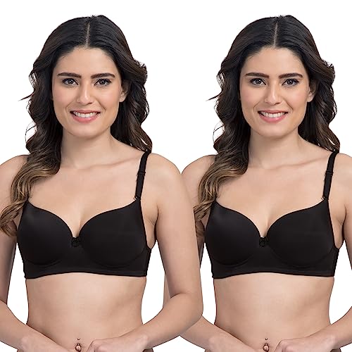 Image of Tweens - Heavily Padded Semi Push-Up Bra - Polyamide Fabric - 3 /4th Coverage, Wireless, Multiway Straps, Seamless - Everyday T-Shirt Bra