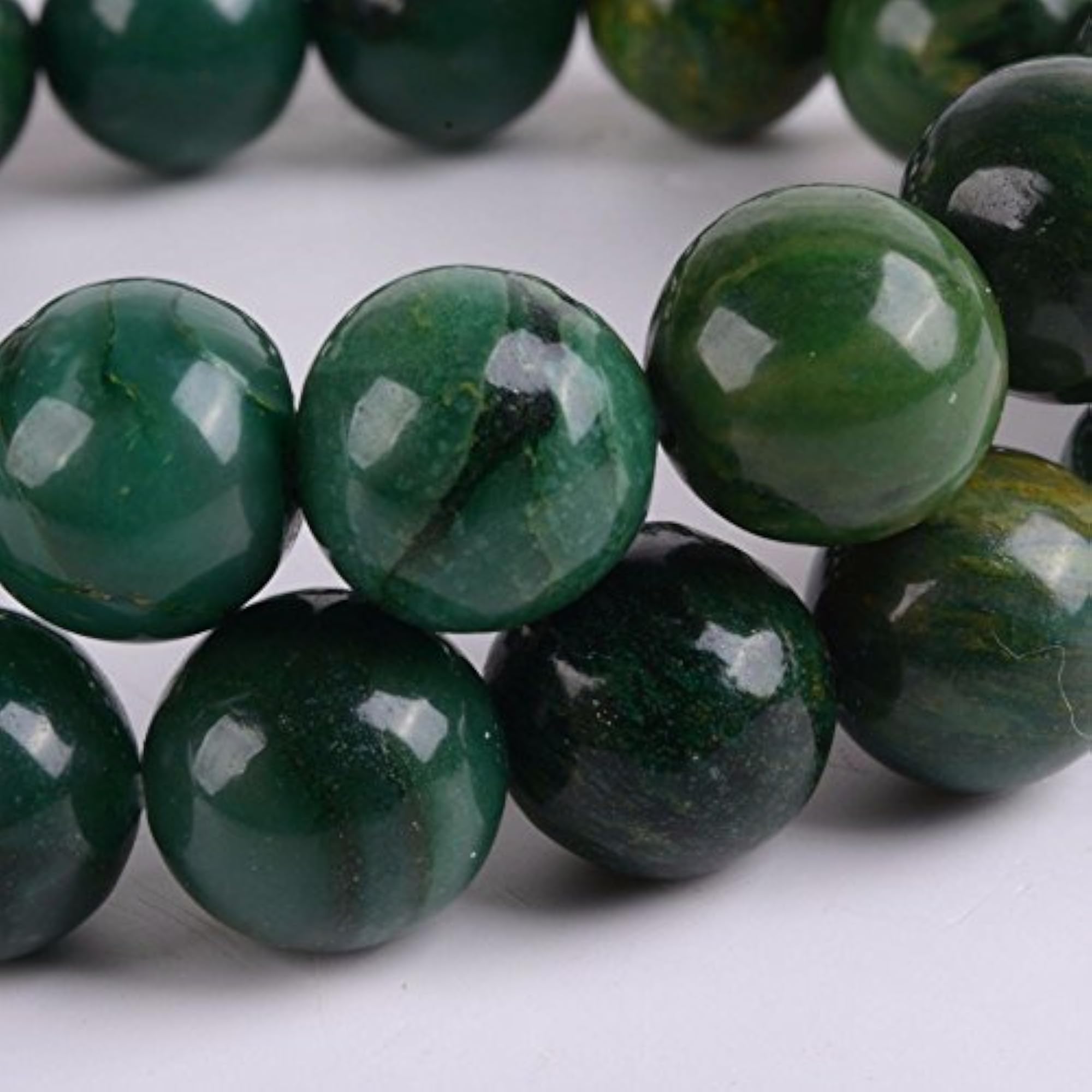 Natural African Serpentine Gemstone Stretch Bracelet, Unisex