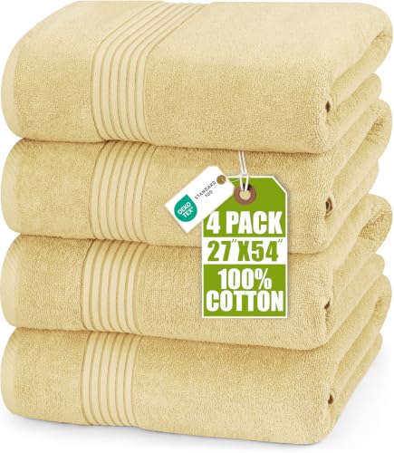 Image of Utopia Towels Luxurious Bath Towels Set, 27x54 in, 4 Pack, Soft, Beige