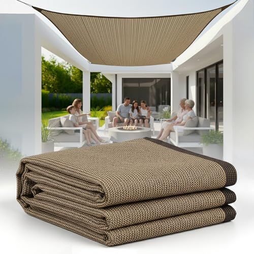 La mejor selección de Velas de sombra para comprar hoy. 48 MPQ Malla Sombra de Raschel 90% - 2x2m Beige - Jaretas - Toldo Protección UV, Polietileno HDPE Alta Densidad, Perfecto para Jardín, Exteriores, Vela-Resistente al Desgaste