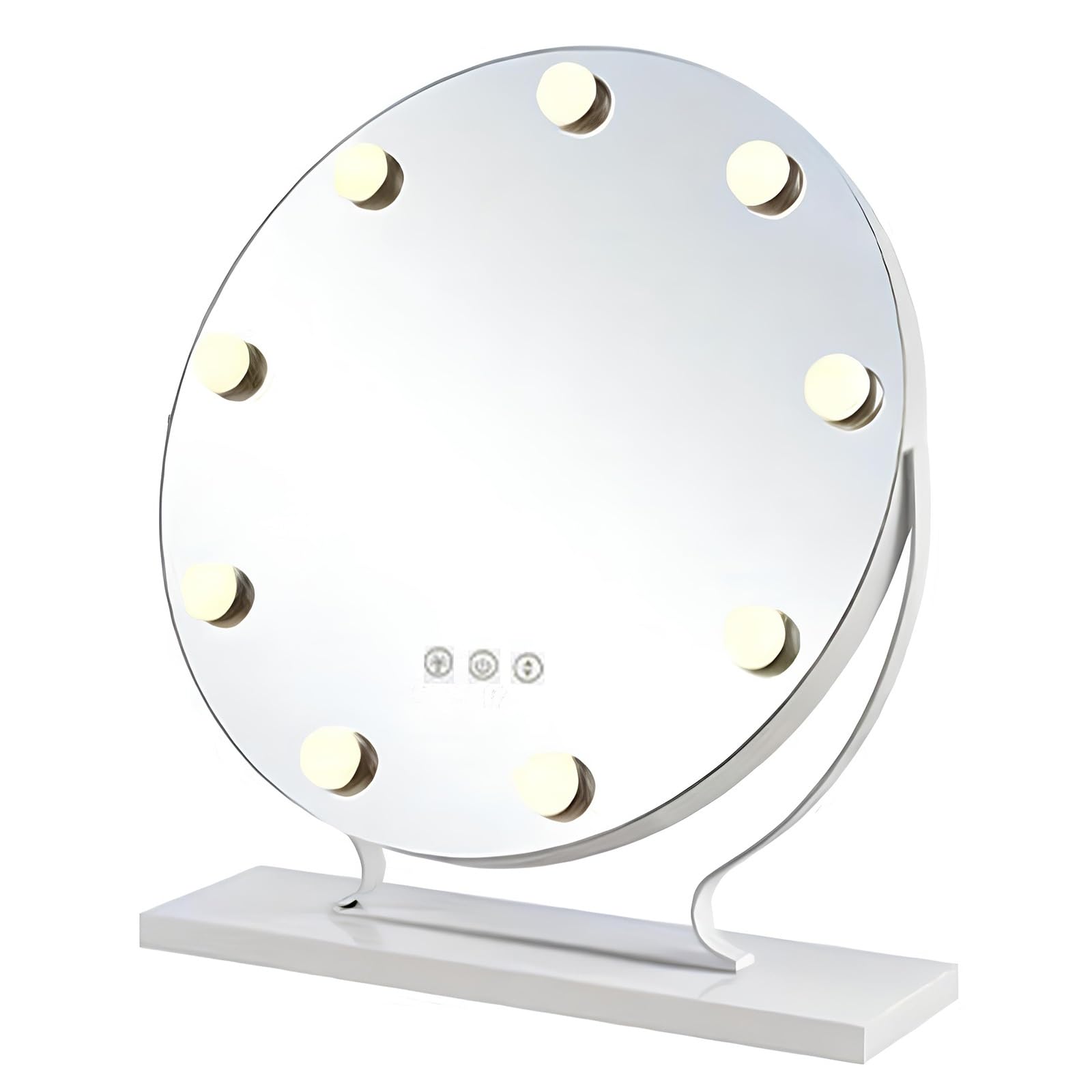 Makeup Mirror with Lights, Vanity Mirror for Bathroom, 3 Colors Dimmable, 360° Rotation Led Table Mirror, Smart Touch Control Dimmable