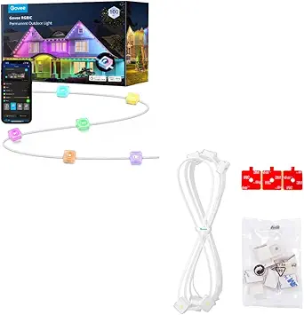 Govee Permanent Outdoor Lights Bundle 16.4ft Extension Light with Strip Clip and VHB Glue
