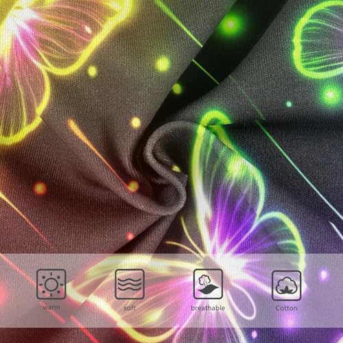 Glowing Colorful Neon Butterflies Cute Panties Girl Toddler Underwear Custom Cotton Artistic Briefs Kids Undies 2t3