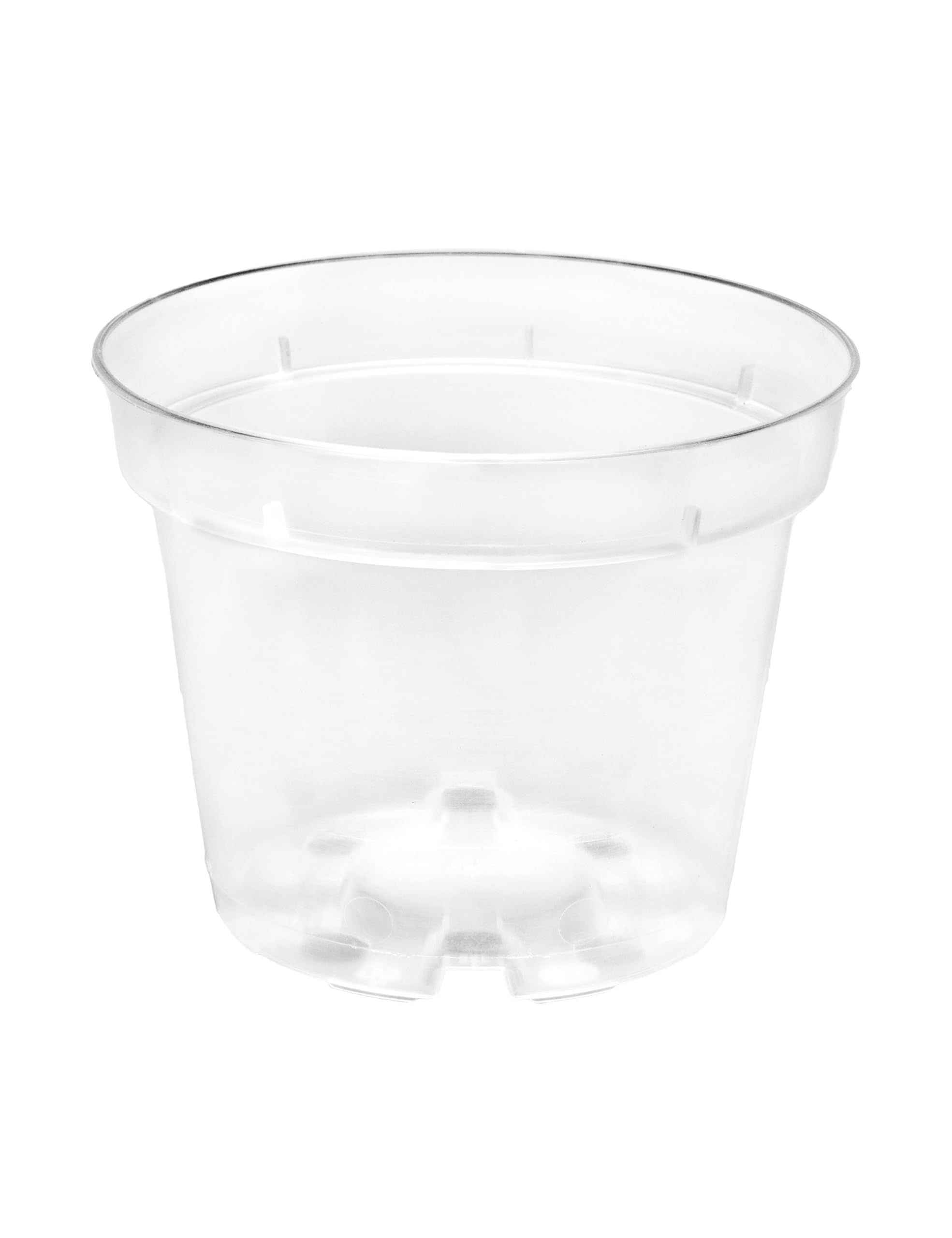 Garronda Maceta transparente redonda para orquídeas, para plantas de interior, de plástico, en diferentes tamaños, GD-0024 (5 unidades transparentes, 9 cm de alto, 8,5 cm)