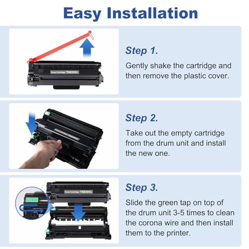 Image of TN830XL Black Toner Cartridge Compatible for Brother Printer HL-L2460DW 4PK