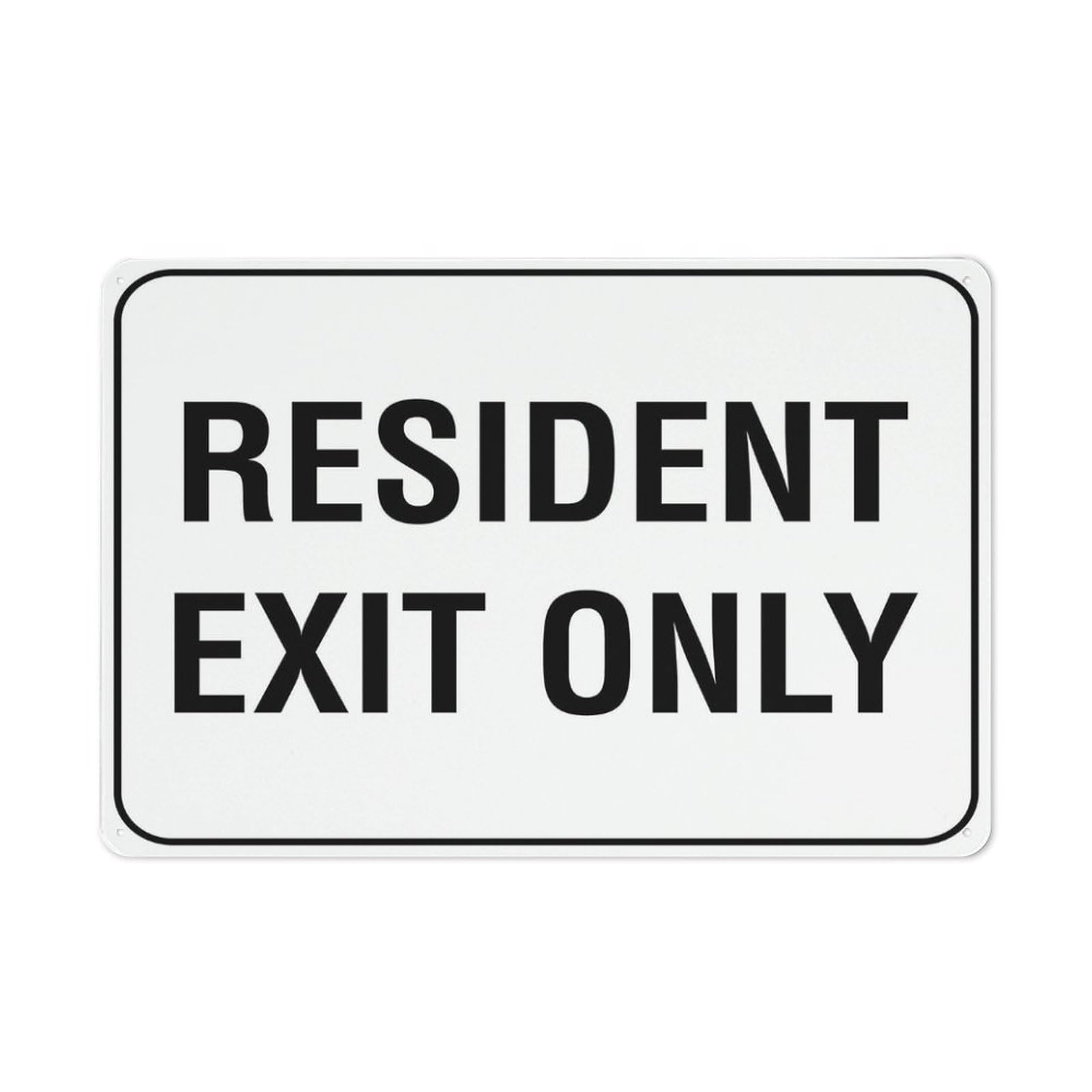 Resident Exit Only Sign 12X8 Inch Tin Sign Great For Garden And Yard Wall Decor