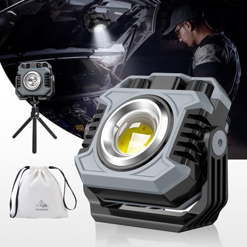 Qifeiyax【実用点灯7H～100H・三脚+収納袋付き】 LED投光器 充電式 作業灯...