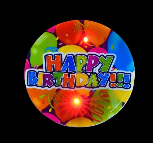 DollarItemDirect 3.5 inches Light up Happy Birthday Button, Case of 144