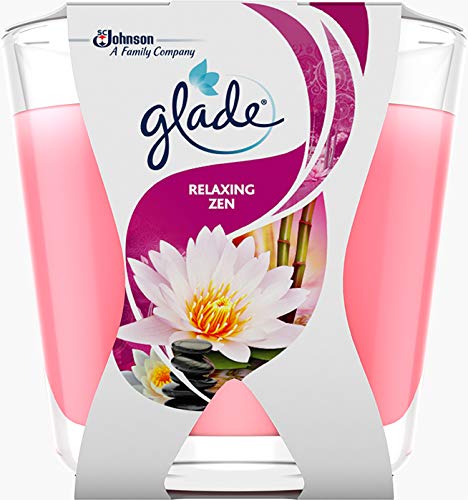 Glade (Brise) Décor Scented Candle in Glass, Relaxing Zen, up to 39 Hours Burning Time, 1 Pack (1 x 70 g)
