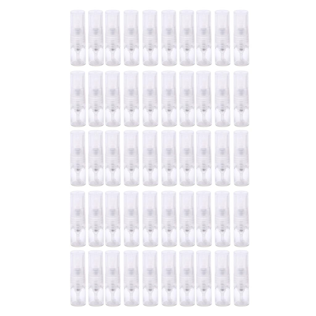 GMBYLBY 50Pcs 1ml Glass Atomizer Sprayer Bottles Leakproof Portable Refillable Perfumes For Fragrances