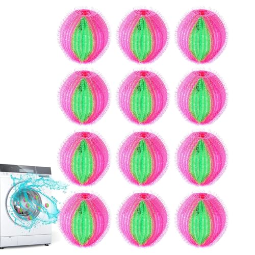ランドリードライヤーボール、ヘアリムーバー洗浄ボール,乾燥機用のランドリースクラビングボール | ホテル、アパート、学校のための12倍のホームワッシャーリント抽出器ツール