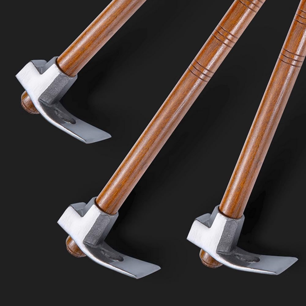 Garden Hoe Tool Small Action Hoe, Loosening Soil and Weeding,Knockable and Removable Nails,Hand Long Handle Weed Garden Tool,Digging and Rooting (5.90in×2.55in,1.47lb)