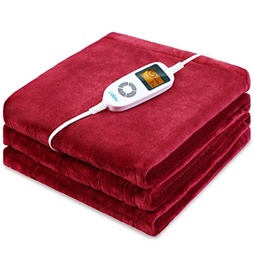 Sable Heated Blankets, Full Size Electric Blanket Throws, Soft Flannel, Full Body Fast Heating, 10 Heat Levels, Auto-Off, ETL Certified, Overheating Protection, Machine Washable (72\'\' x 84\'\')