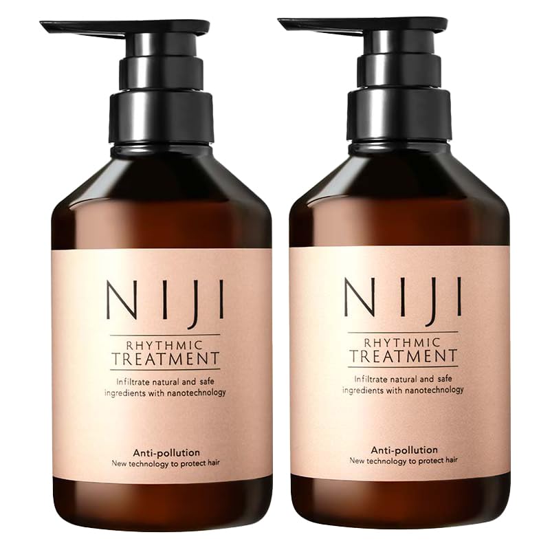 LDK A Evaluation & Anan Mote Cosmetics Grand Prize, NIJI RHYTHMIC Treatment, 13.5 fl oz (400 ml), Set of 2, Beautiful Hair, Shiny Hair, Moisturizing, Hari Koshi, Non-Silicone, Hypoallergenic : Beauty