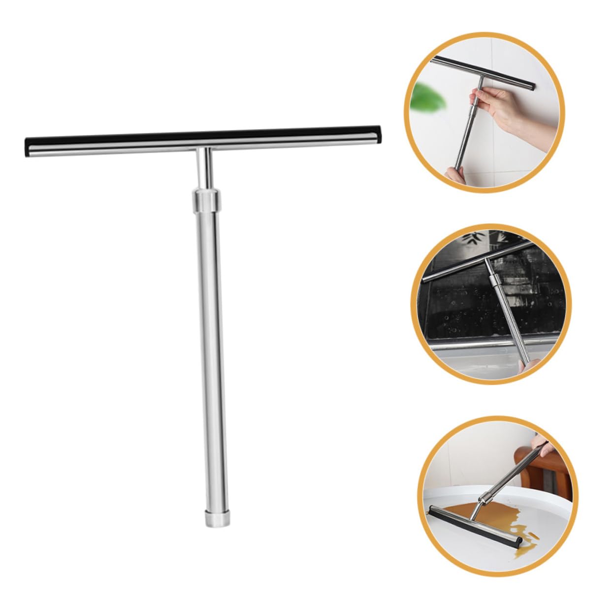 Escobilla de Ducha Telescópica de Limpiador de Ventanas y Superficies de Diseño Ergonómico y Duradero para Baños y Ventanas Squeegee Multifuncional