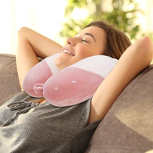 Firtink Nackenkissen Kinder, Cartoon Tier Memory Foam Reisekissen Flugzeug, 30 x 30cm Nackenkissen Reise Kinder Nackenhörnchen Erwachsene U-Geformte Nackenstützkissen für Reisen (ab 3 Jahren)