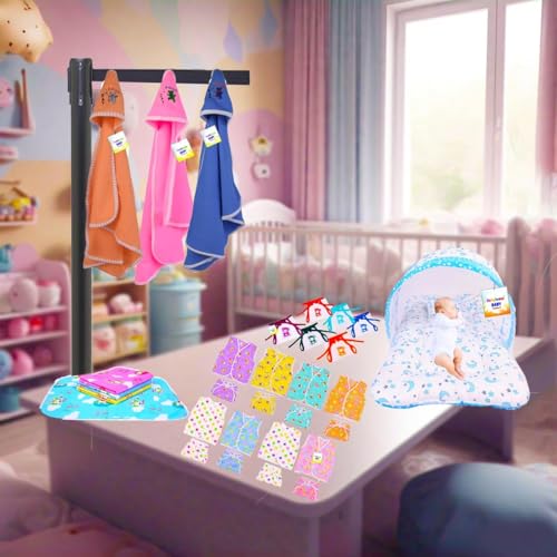 Image of Baby Newborn Complete Clothing Set | 30 in 1 New Born Essentials Kit | Baby Combo Set for New Born | Hospital Bag Kit & Shower Gift | 0-6 Months (Blue)