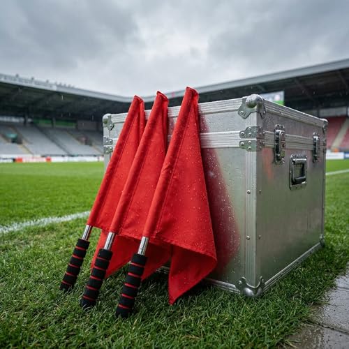 Toyvian Schiedsrichterflagge Rot Und Gelb 17.72X14.17 Zoll Leichtathletik Signalflaggen Mit Ergonomischem Griff Für Rennen Und Verkehrssicherheit