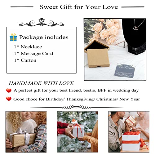 OKEYCH Best Friend Necklace for Bride, Bride Gift From Maid of Honor3