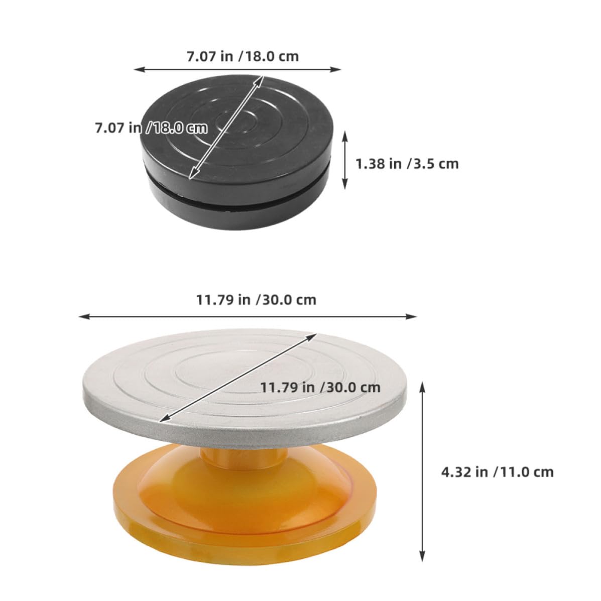 Kichvoe 2 Piezas Plato Giratorio para Decorar Pasteles de Plástico y Metal Rotación Flexible y Fácil de Limpiar, Soporte Adecuado para Amigos Que Aman la Repostería
