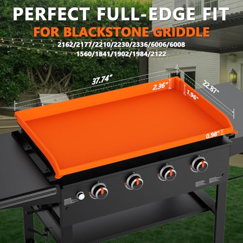 Image of Silicone Griddle Cover for Blackstone - Full Protection Waterproof Griddle Top Cover All Year Round Protective Mat for Black Stone Accessories (36 inch Orange)