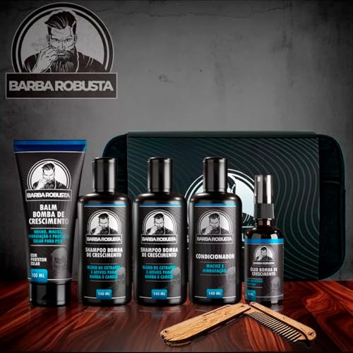 Barba Robusta Kit Barba Shampoos Condicionador Balm Óleo Pente Necessaire Produtos com Ativos para A