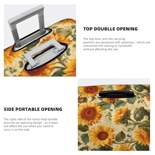 Pattern Of Sunflowers Elastic Travel Luggage Covers Dustproof Scratch-Resistant Suitcase Protector Fit 22-24 Inch3