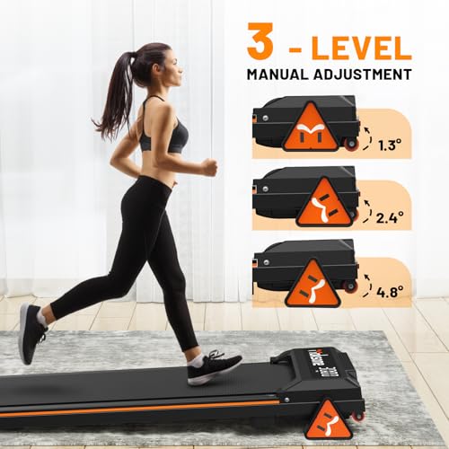 Image of Maksone Under Desk Treadmill, Expert of Wooden Walking Pad, Walking Jogging Machine with Remote Control, Installation-Free