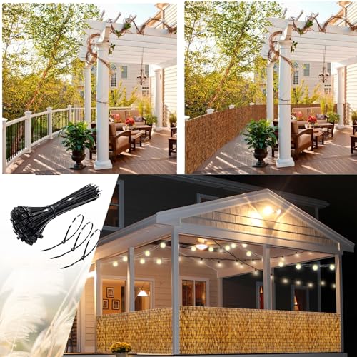 Valla de bambú natural contra miradas externas: separación decorativa e impermeable 3x9 pies 4