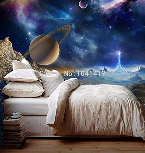 Papier peint chambre enfant espace univers 3D pour décoration murale - 3