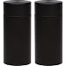 2X Stash Jar - Airtight Smell Proof Durable Multi-Use Portable Metal Herb Container. Waterproof Aluminum Screw-top Lid Lock Odor. Beautiful Discreet Design Store Herbs Spices Securely - Black