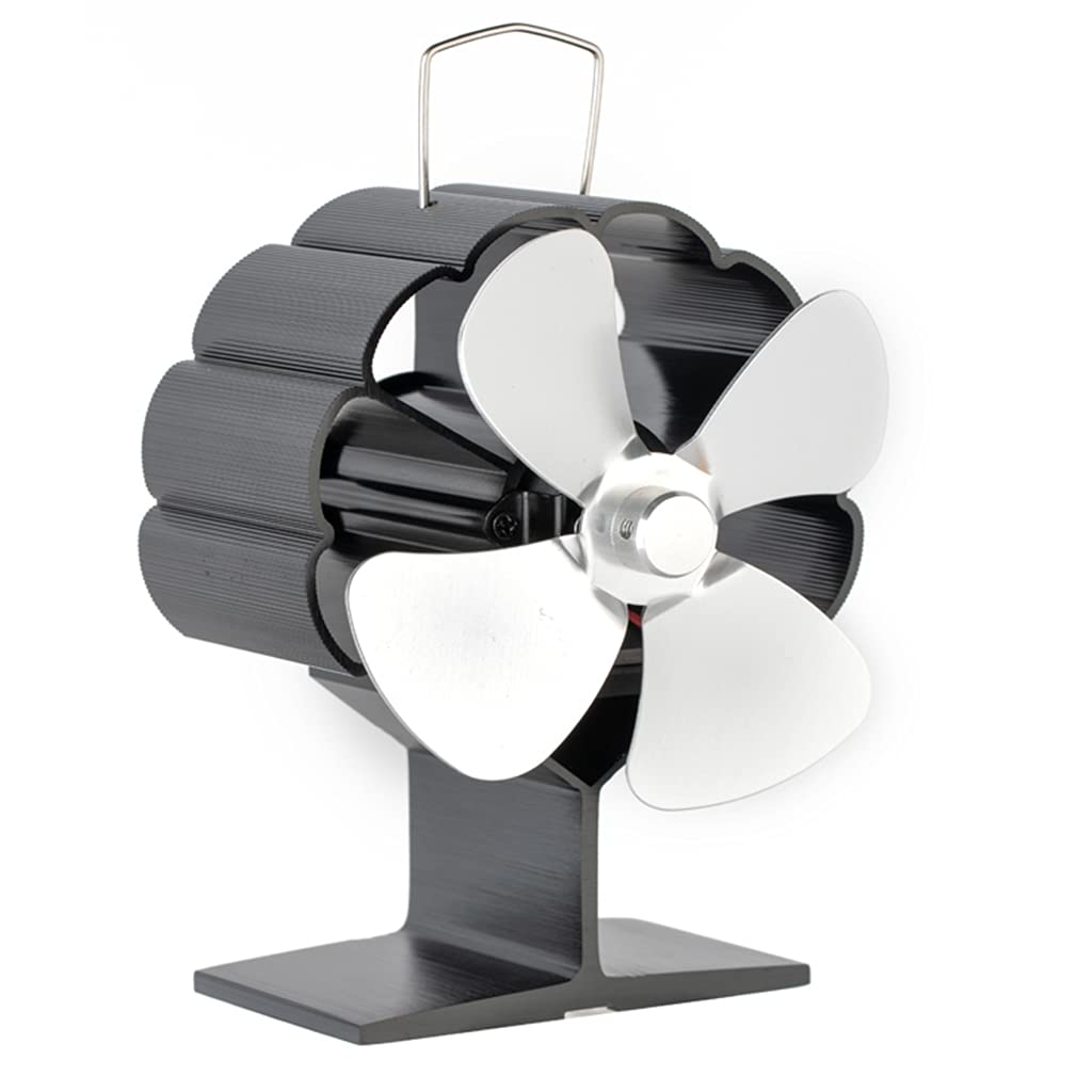 Tsophreniq Silver 4 Heat Powered Stove Wood Fan Log For Burner For Burning Or Fireplaces Quiet Heat Powered For Burning