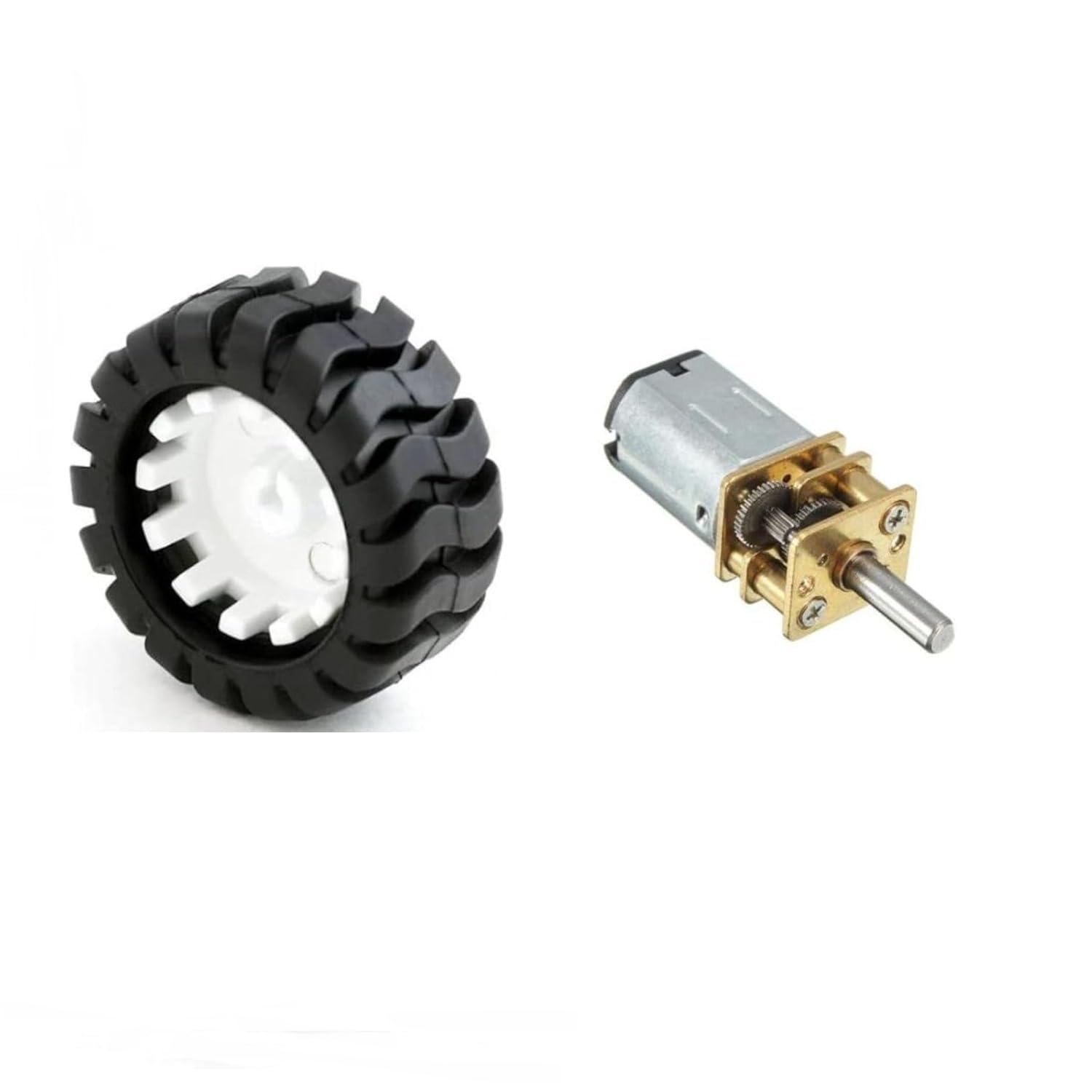 SP Electron DC 3.7V-6V 100 Rpm N20 Micro Metal Gear motor with 43mm wheel for RC Car Robot Toys (Pair of 1)