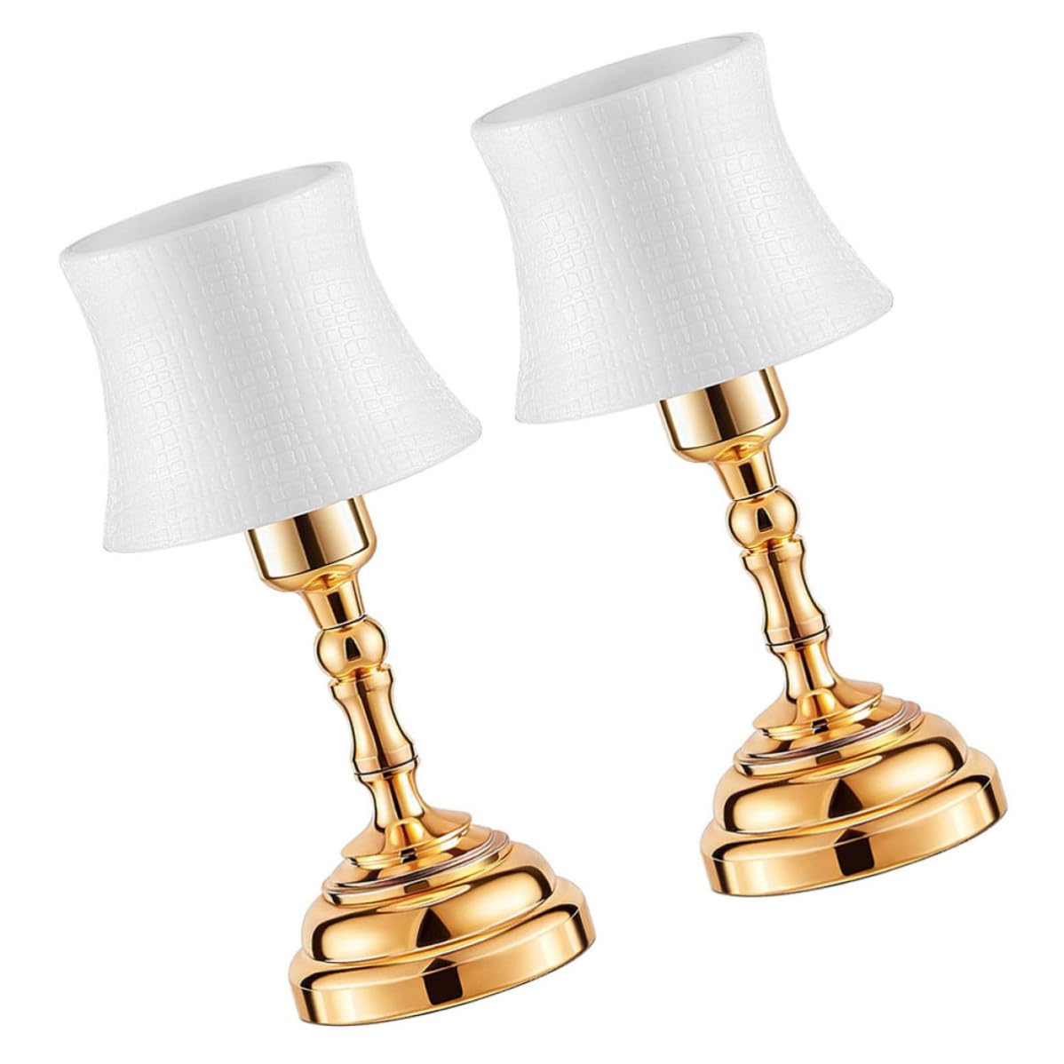 SOLUSTRE Mini Lámpara de Mesa LED para Casa de Muñecas, 2 Piezas, Decoración de Mini Casas Luz Clara, Plástico y Aleación de Aluminio para Escena DIY