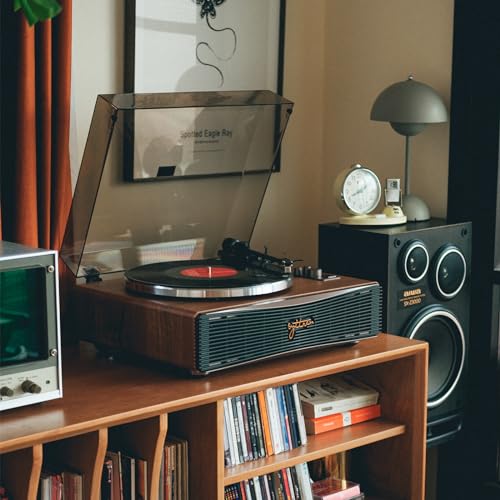 Syitren Paron Record Player Vintage Turntable for Vinyl Records with Built-in Speakers Bluetooth Retro Phonograph Wood Walnut Syitren Paron Record Player Vintage Turntable for Vinyl Records with Built-in Speakers Bluetooth Retro Phonograph Wood Walnut