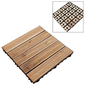9 Houten vloer DECK TILES SLAB SET Gemakkelijk vergrendeld voor tuin PATIO DECKING PATH