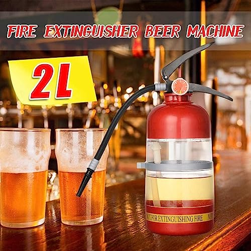 LXLUOO Bierspender, tragbarer Acryl-Feuerlöscher-Behälter, Originalität, Bierspender, Bier, Wasserfässer, Bar, Getränke, Likörregal, Maschine für Wein, Spirituosen, 2 l