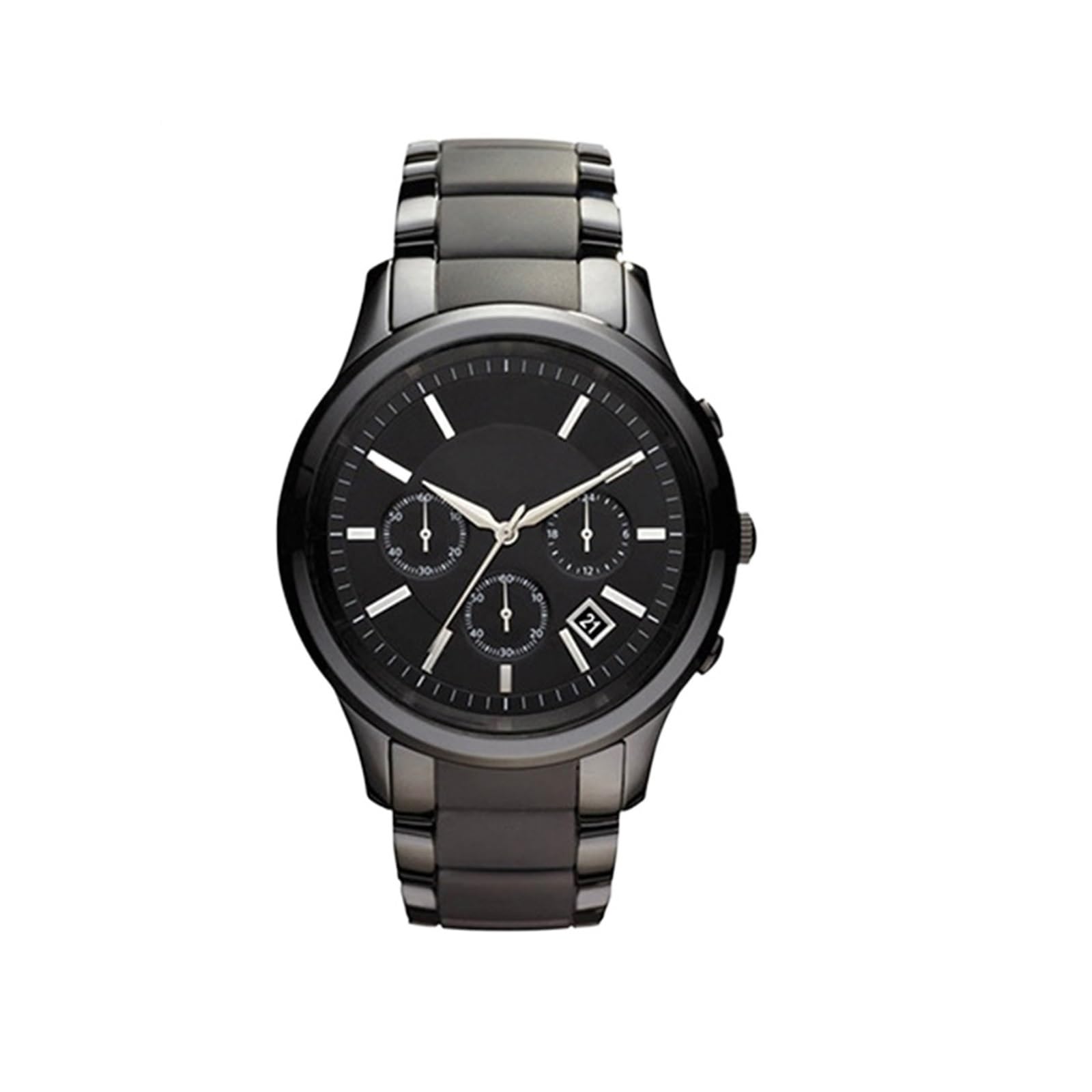 HMFANG Cinturino in Acciaio Inossidabile Ceramico 22mm 24mm Compatibile con Orologio Armani Modello AR1452 AR1451 Cinturino Cinturino Nero Opaco Accessori Cinturino