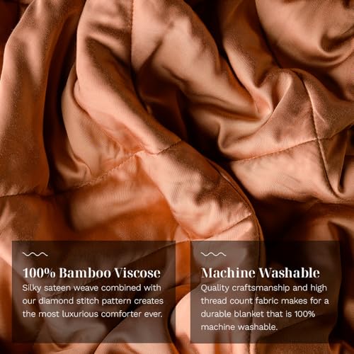 Image of LUXOME Lightweight Blanket | 100% Rayon (Viscose) from Bamboo Fabric & Fill | King /Cal King - 98 inchx92 inch | Thermal-Regulating | Terracotta