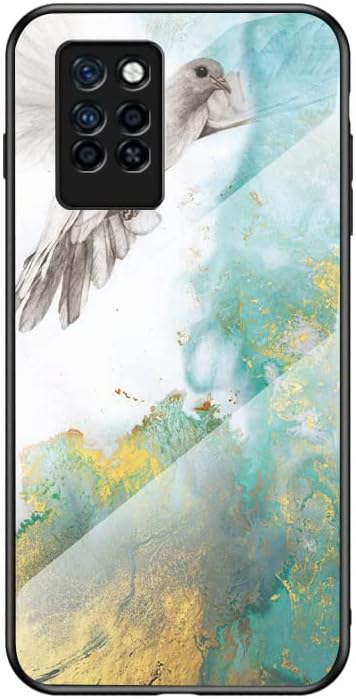 Cover Compatible with Infinix Note 10 Pro 4G 【PC panel+Tempering glass+TPU silicone】3 in 1 Shockproof Phone Case Blue