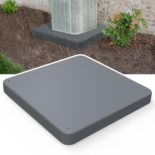 Memrita Equipment Pad for HVAC Systems,24'' x 24'' x 2'' Ground Equipment Pad,Outdoor Plastic Condenser Unit Pad,Ground Leveling Support Base for Air Conditioner Heat Pump Systems