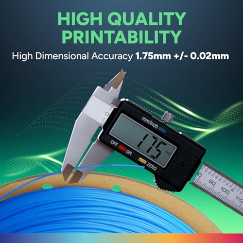 Image of OVERTURE TPU Filament 1.75mm Flexible Roll, 95A Soft 3D Printer Filament, 1kg Spool (2.2 lbs), Fit Most FDM Printer (TPU Digital Blue)