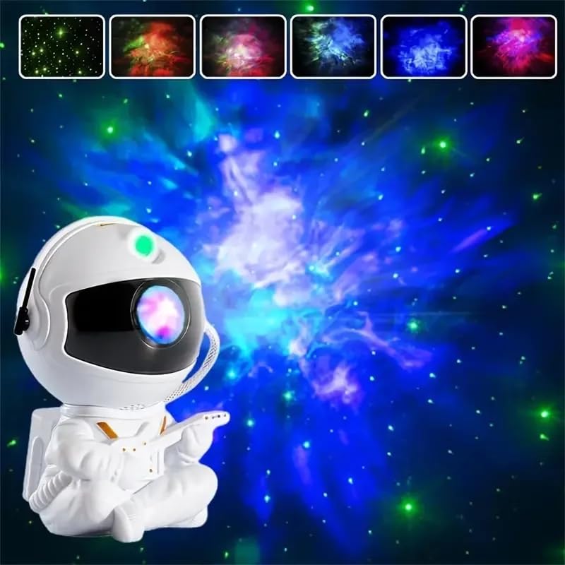 Image of One94Store Astronaut Galaxy Projector Night Light - 360 Rotating Nebula Star Projector with Remote, Timer & Adjustable Head - LED Space Lamp for Kids' Bedroom, Home & Party Decor (Guitar Astronaut)