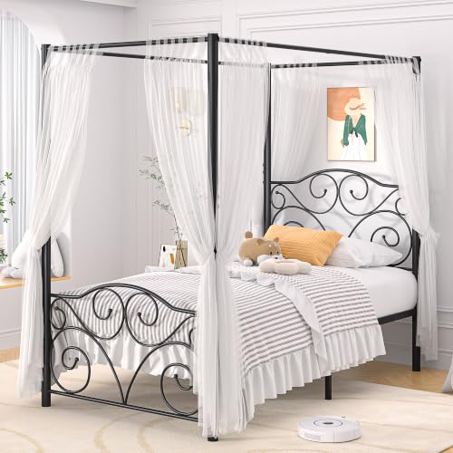 Twin Metal Frame with Removable Posts