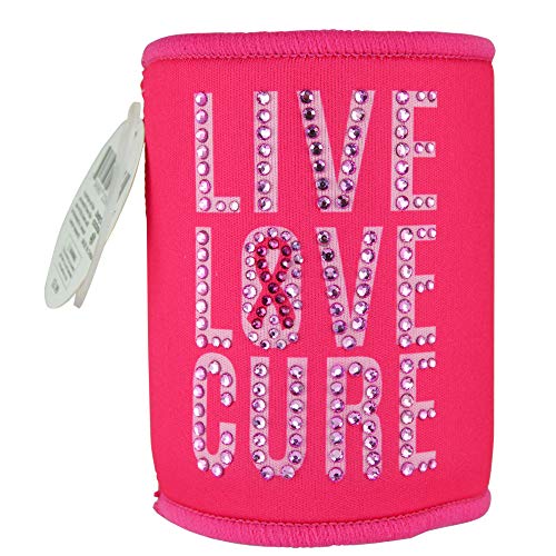 Breast Cancer Awareness Pink Ribbon Neoprene 12 Oz. Can Cooler - Live Love Cure