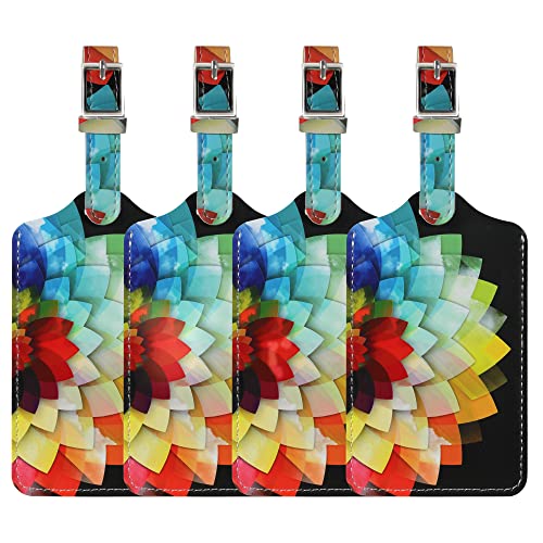 Sodsay 4-Pack Leather Luggage Tags