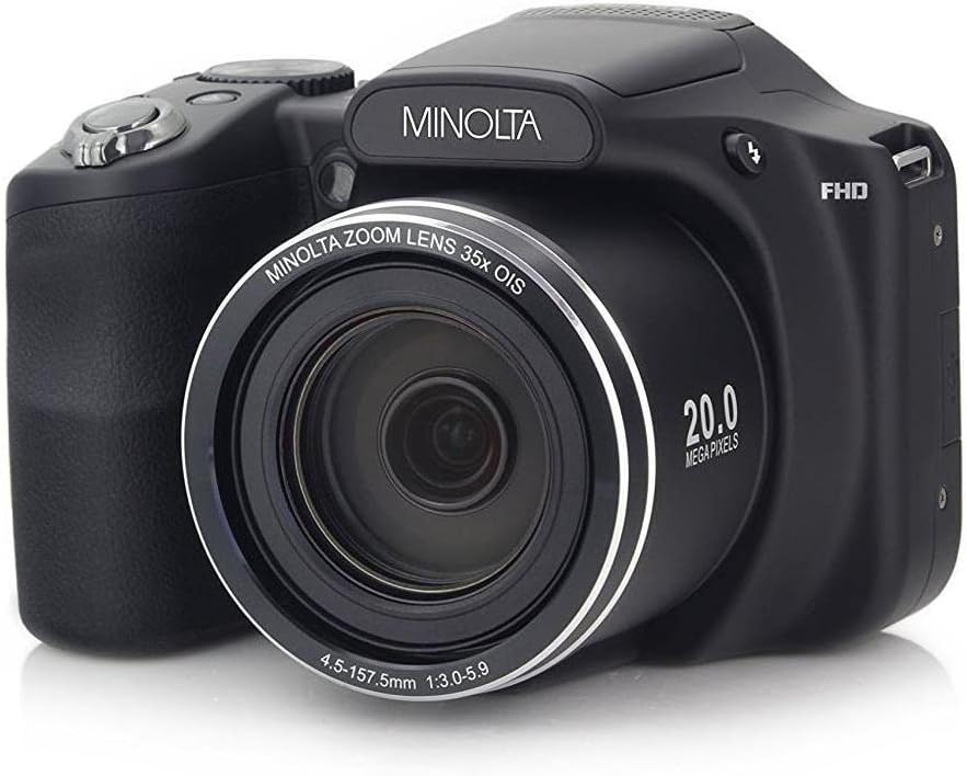 Minolta20 Mega Pixels High Wi-Fi Digital Camera with 35x Optical Zoom, 1080p HD Video & 3" LCD, Black(MN35Z-BK)