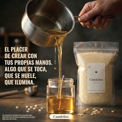 Miniatura 6 de Candeliss Cera Para Velas En Vaso 2kg. Cera De Soja Bajo Punto De Fusion Para Hacer Velas Caseras 2kg Material Hacer Velas Blancas Aromaticas Color Soy Candle Wax Candle Making 2kg