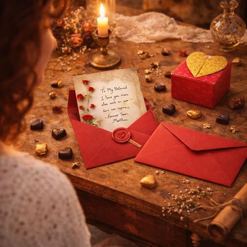Image of Celebrations Heart Return Box with Emotional Love Letter & 2 Red Envelopes, Romantic Message Gift Box for Couples, Husband & Wife, Perfect for Anniversary, Valentine's Day & Special Moments